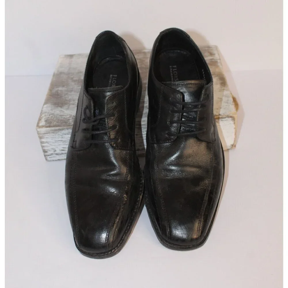 Florsheim Dress‎ Shoes Men's 7.5D Black Leather Classic Lace Up Modern Y2K 14139